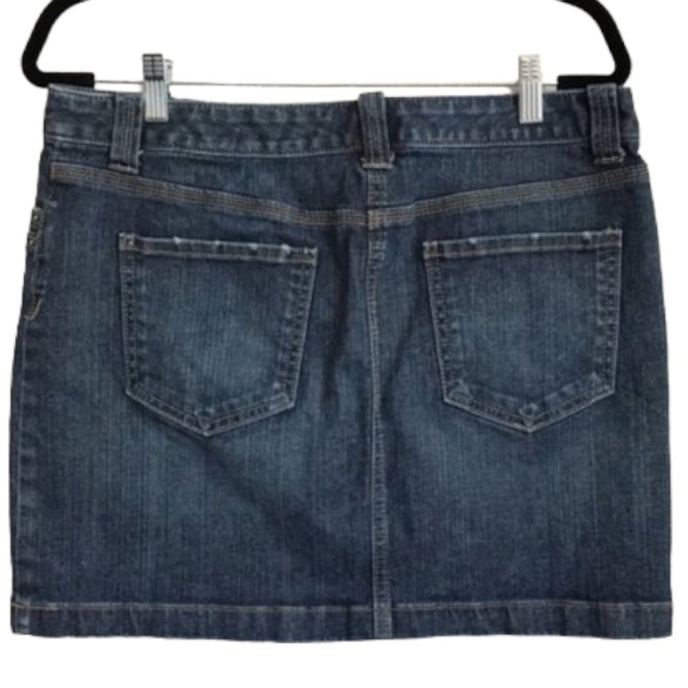 Loft Dark Wash Five Pocket Y2K Denim Mini Skirt - Picture 7 of 10